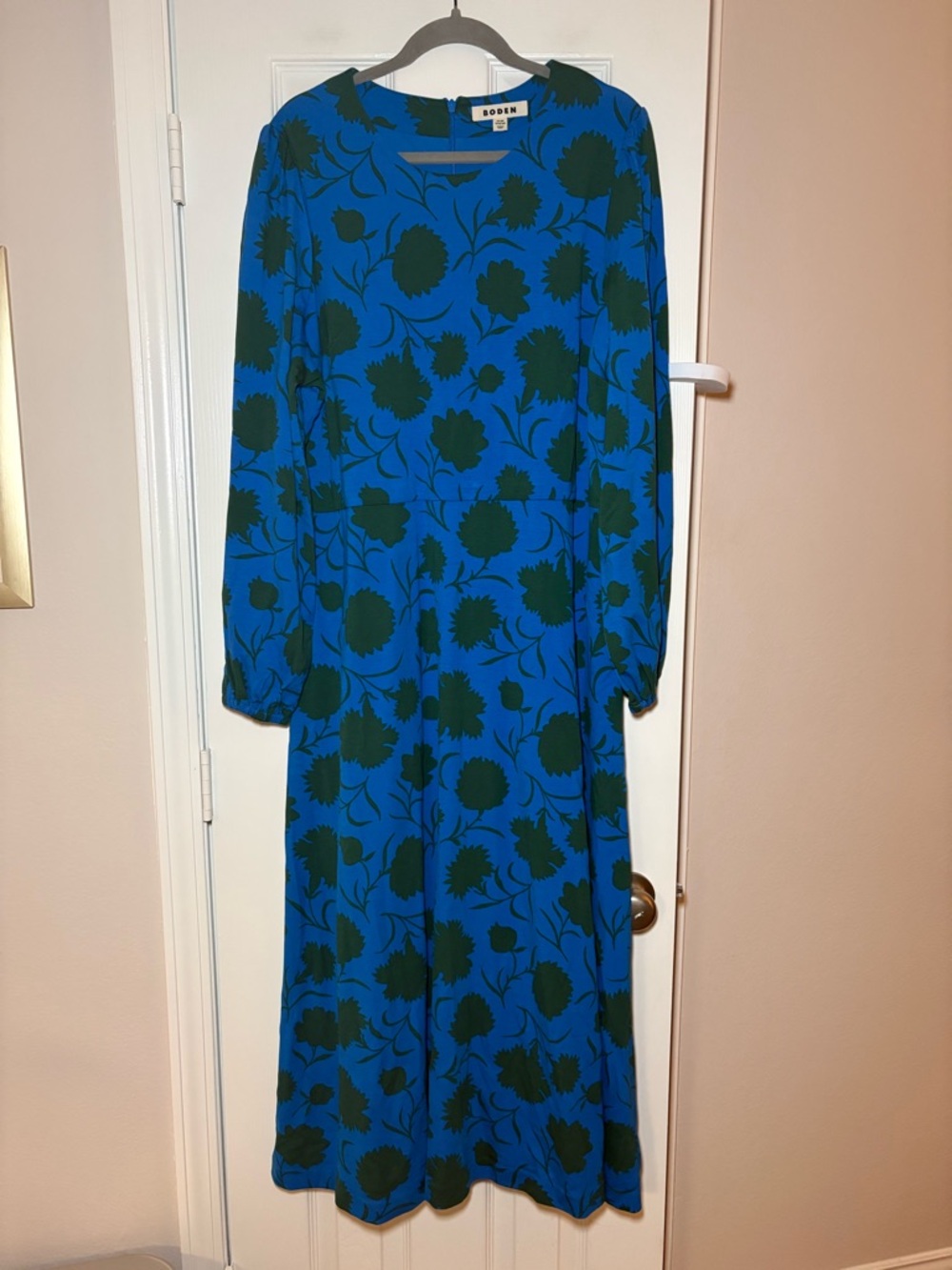 Boden Blue Silhouette Sprig Crew Neck Ponte Midi Dress US 20 - Picture 3 of 8